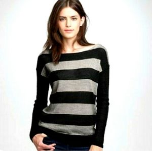 J. Crew grey black stripe wool alpaca swea…